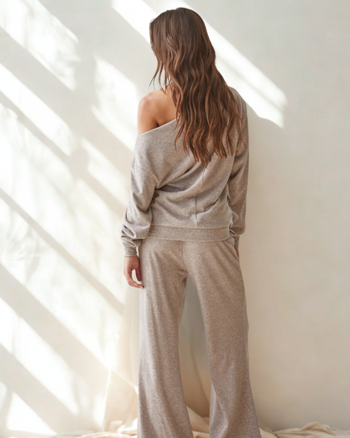 Lydia Elevated Cowl Neck Cozy Top Pant Lounge Set
