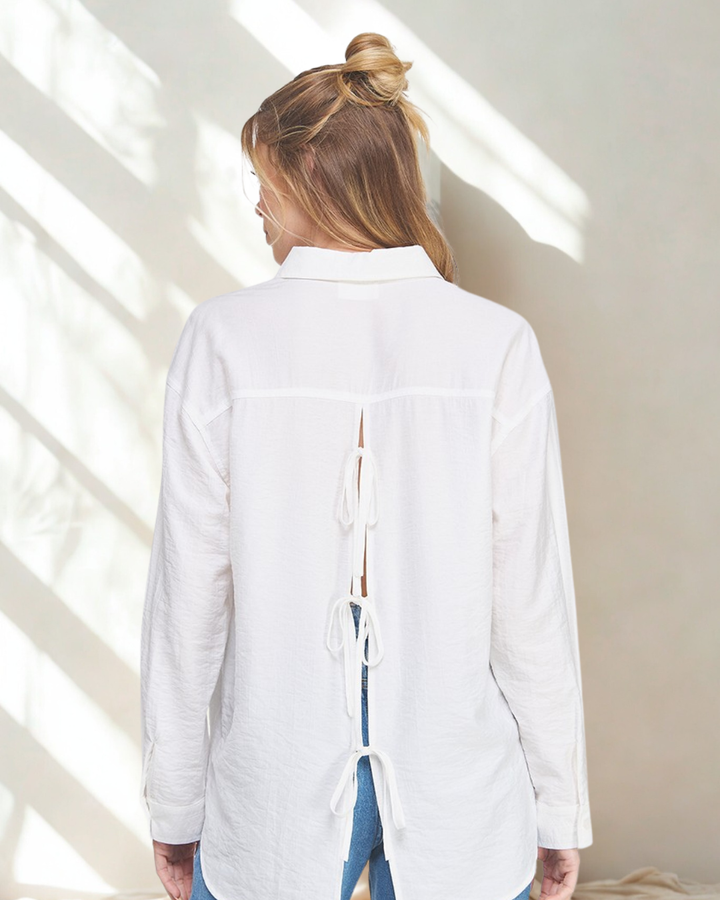 April Back Bow Detail L/S Button Shirt