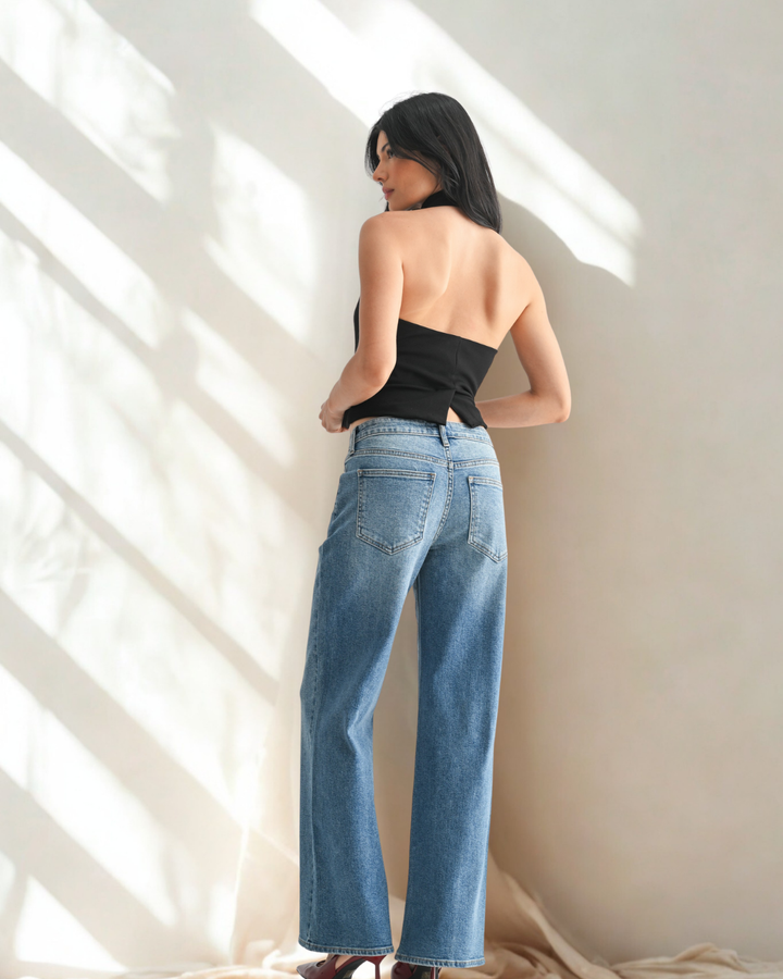 The Jami High Waist Full Length Straight Jean