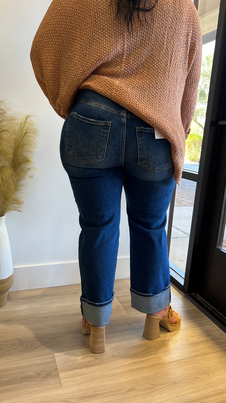 The Caity Mid Cuff Straight Jean