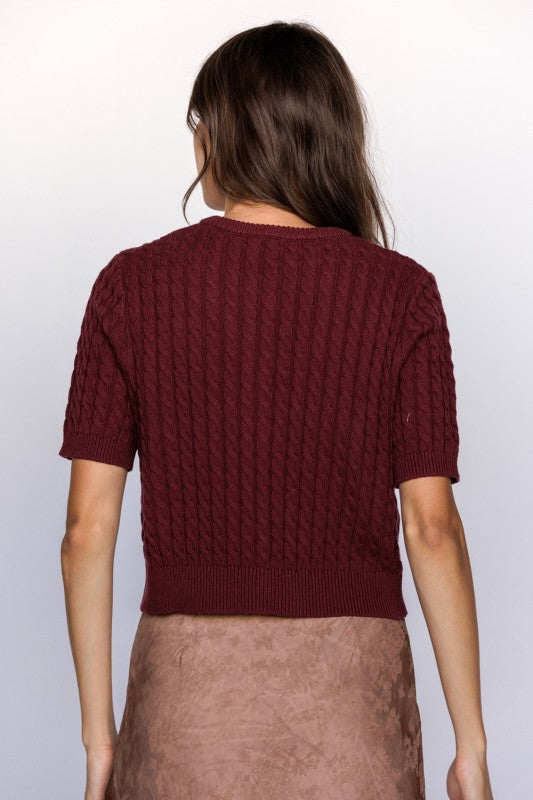 Rachel Cable Knit Cardigan With Gold Buttons