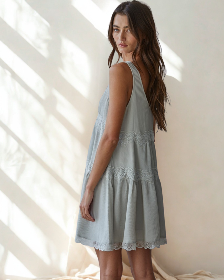 Noah Lace Detail Mini Dress