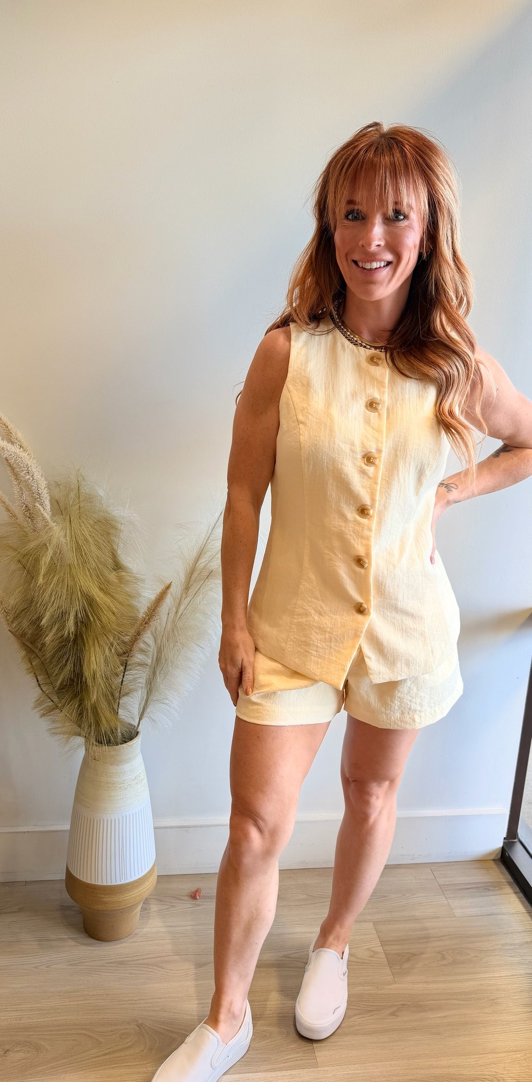 Aurella Button-Up Tank Set