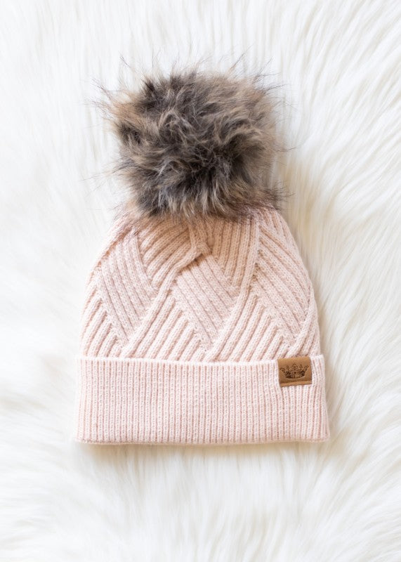Blush Pom Pom Beanie