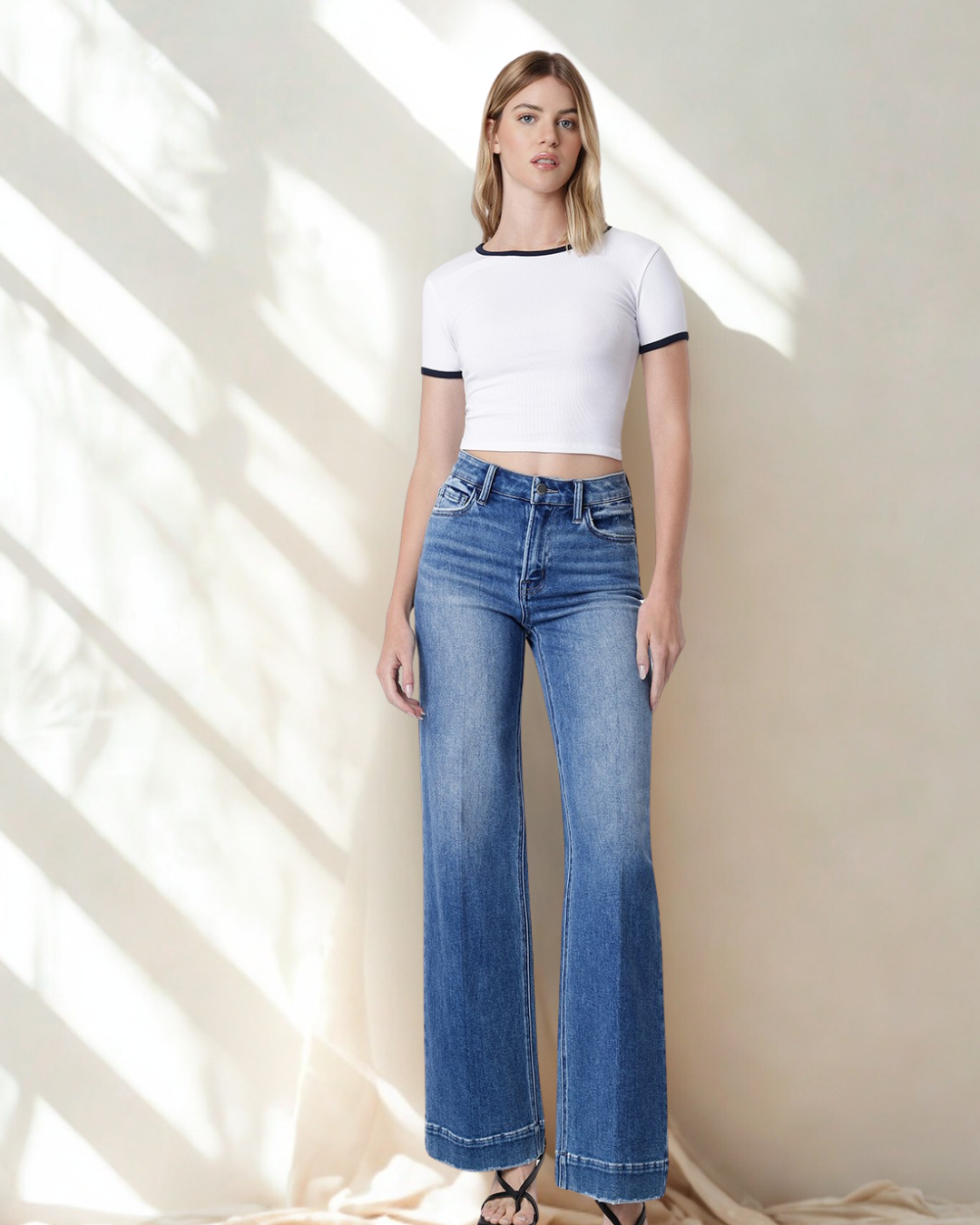 The Mitsy Mid-Rise Creased Seam Jeans