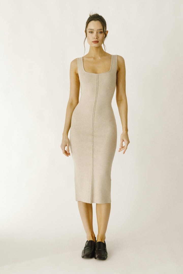 Layne Sq. Neck Knit Maxi Dress