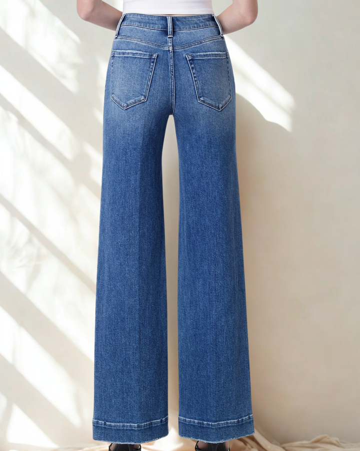 The Mitsy Mid-Rise Creased Seam Jeans