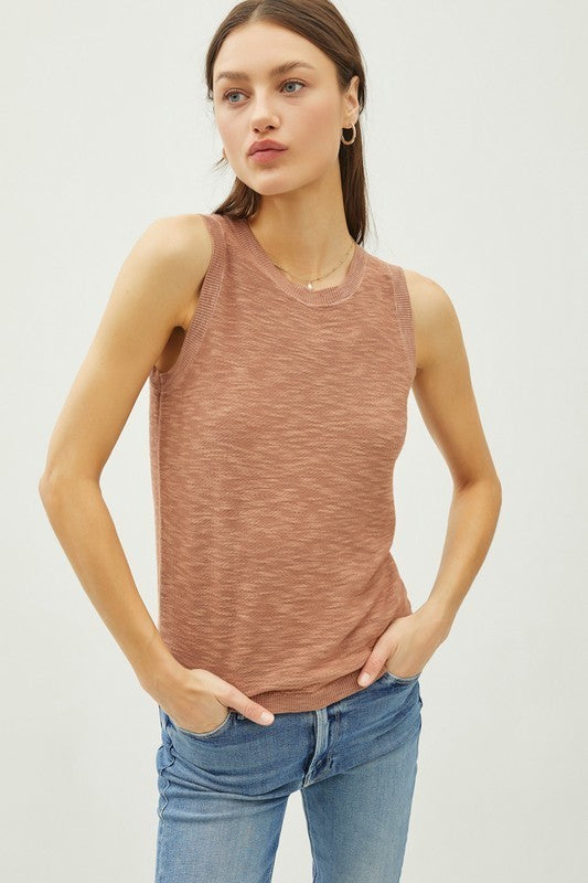 Maya Slub Knit Sleeveless Top