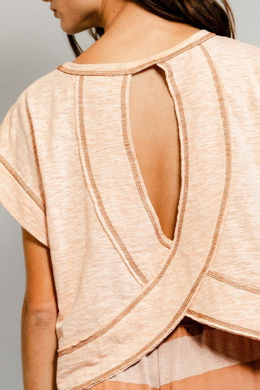 Asher Open Back Stitched Top