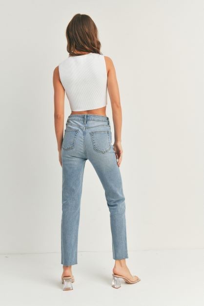 The Mila Skinny Straight Raw Hem Jean