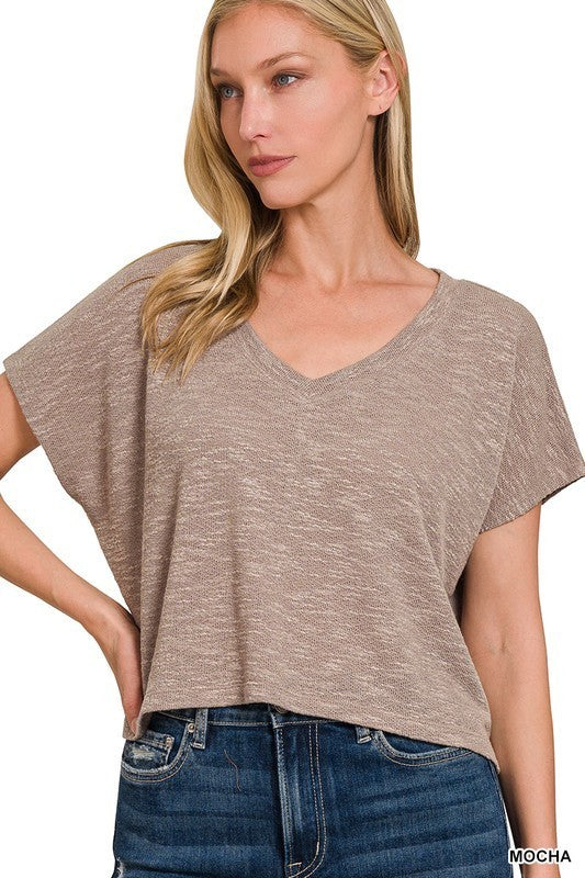 Heidi Slub V-Neck Top