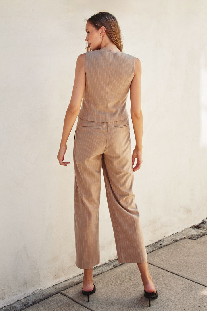 Mel Pinstripe Crop Trouser