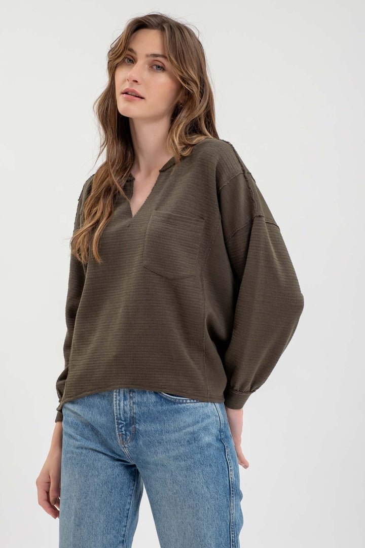 Aster Split Neck L/S Top