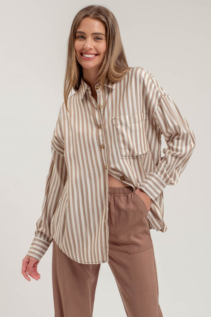 Reda Striped Luxury Button Down