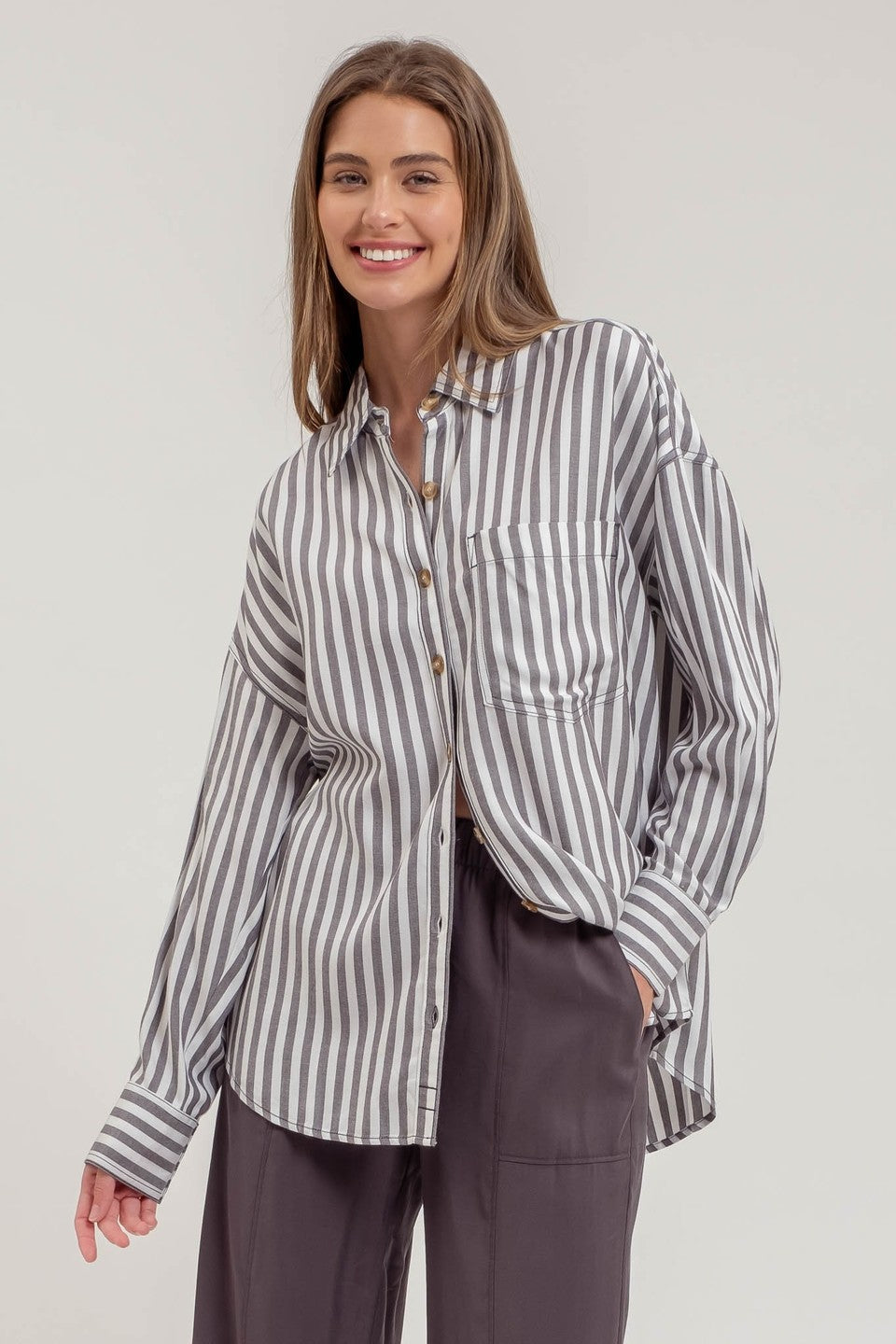 Reda Striped Luxury Button Down