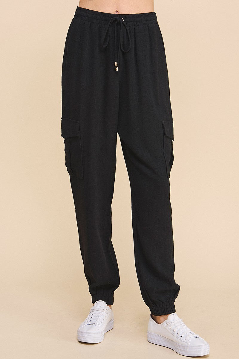 Shelby Linen Jogger Cargo Pant