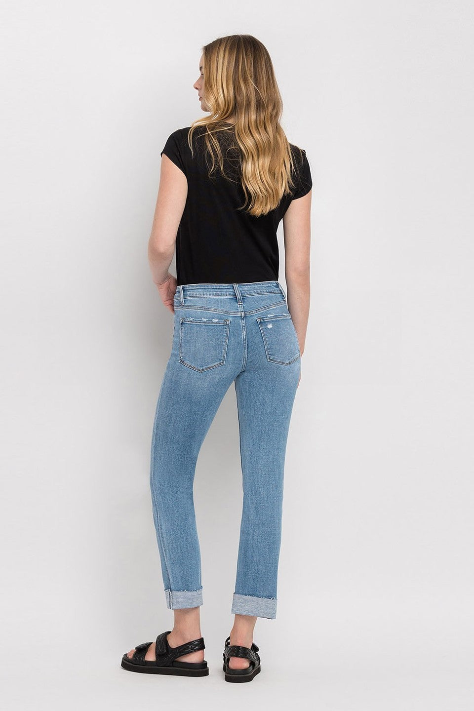 Blair Midrise Cuff Straight Crop Jeans