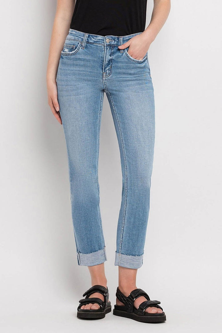 Blair Midrise Cuff Straight Crop Jeans