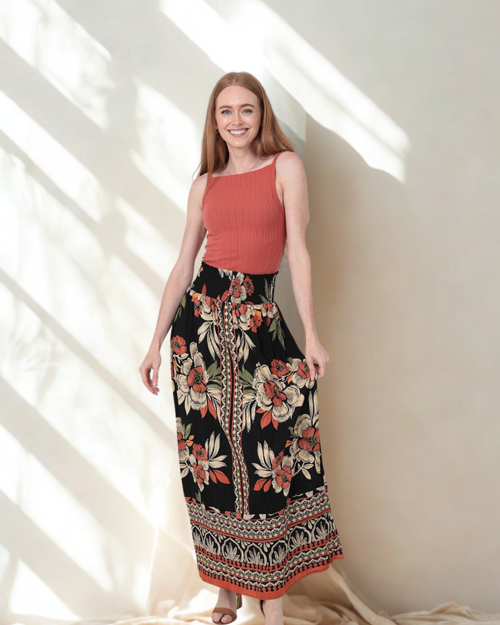 Meredith Smocked Waist Maxi Skirt