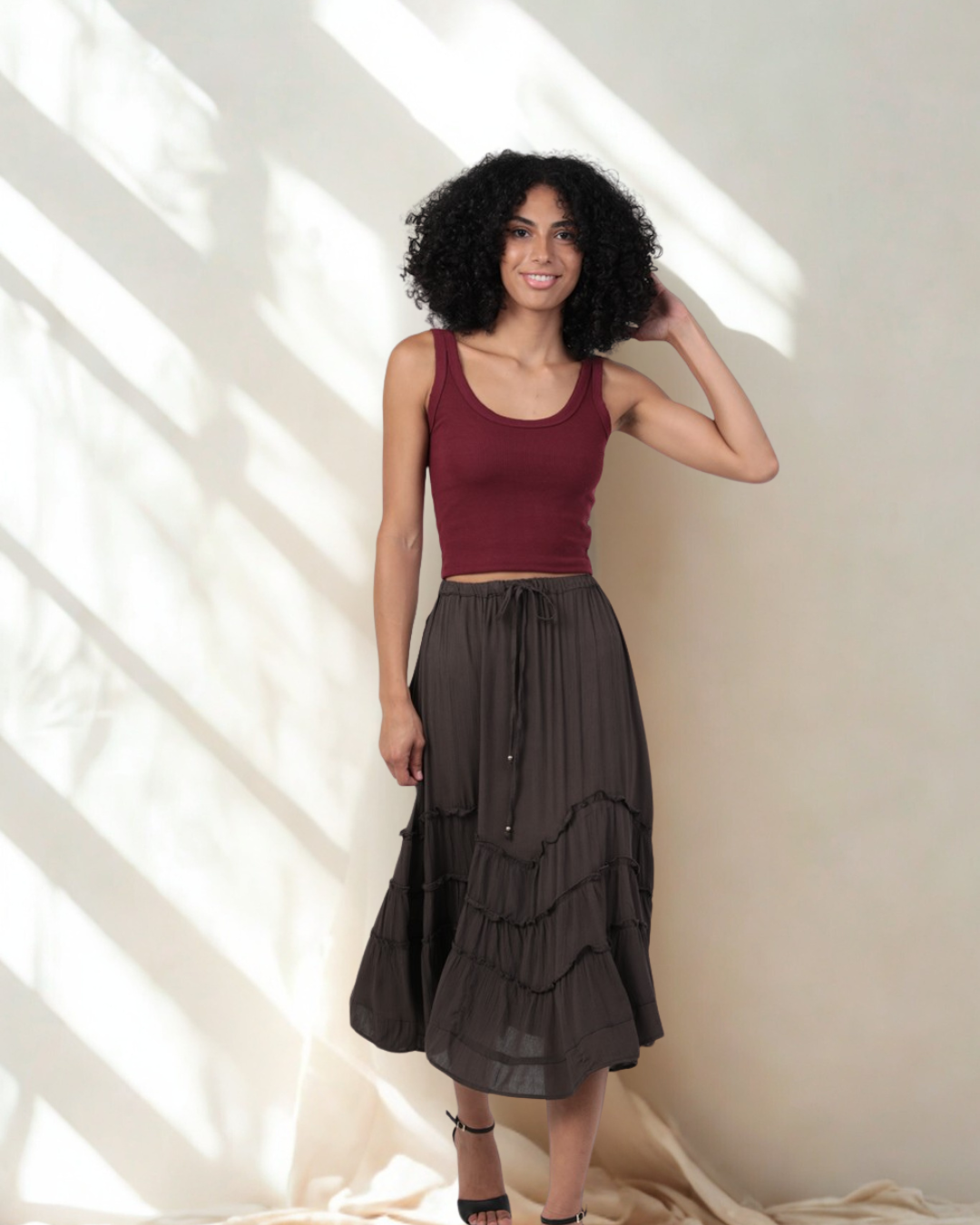 Meredith Smocked Waist Maxi Skirt