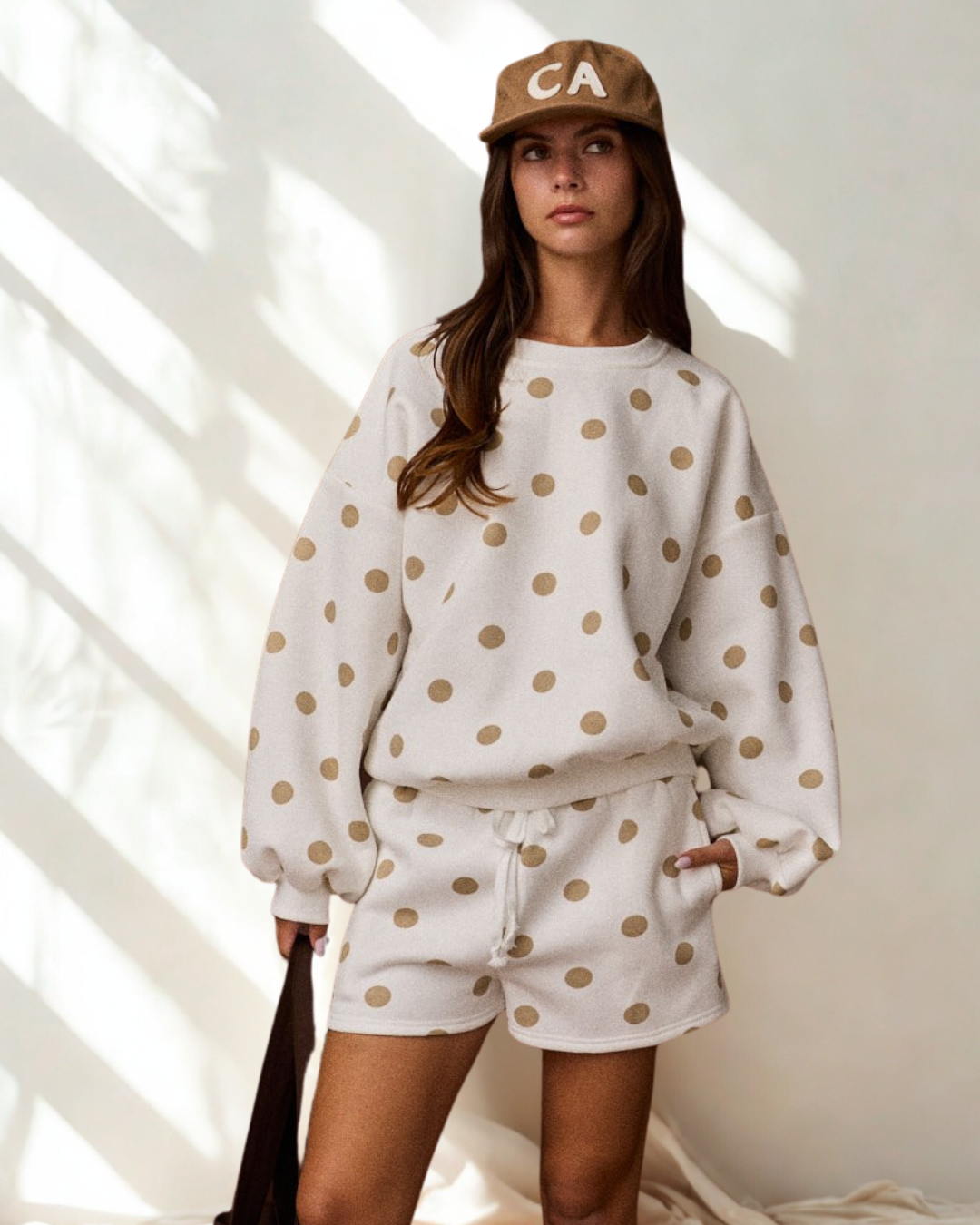 Penelope Polka Dot Fleece Lounge Short Set