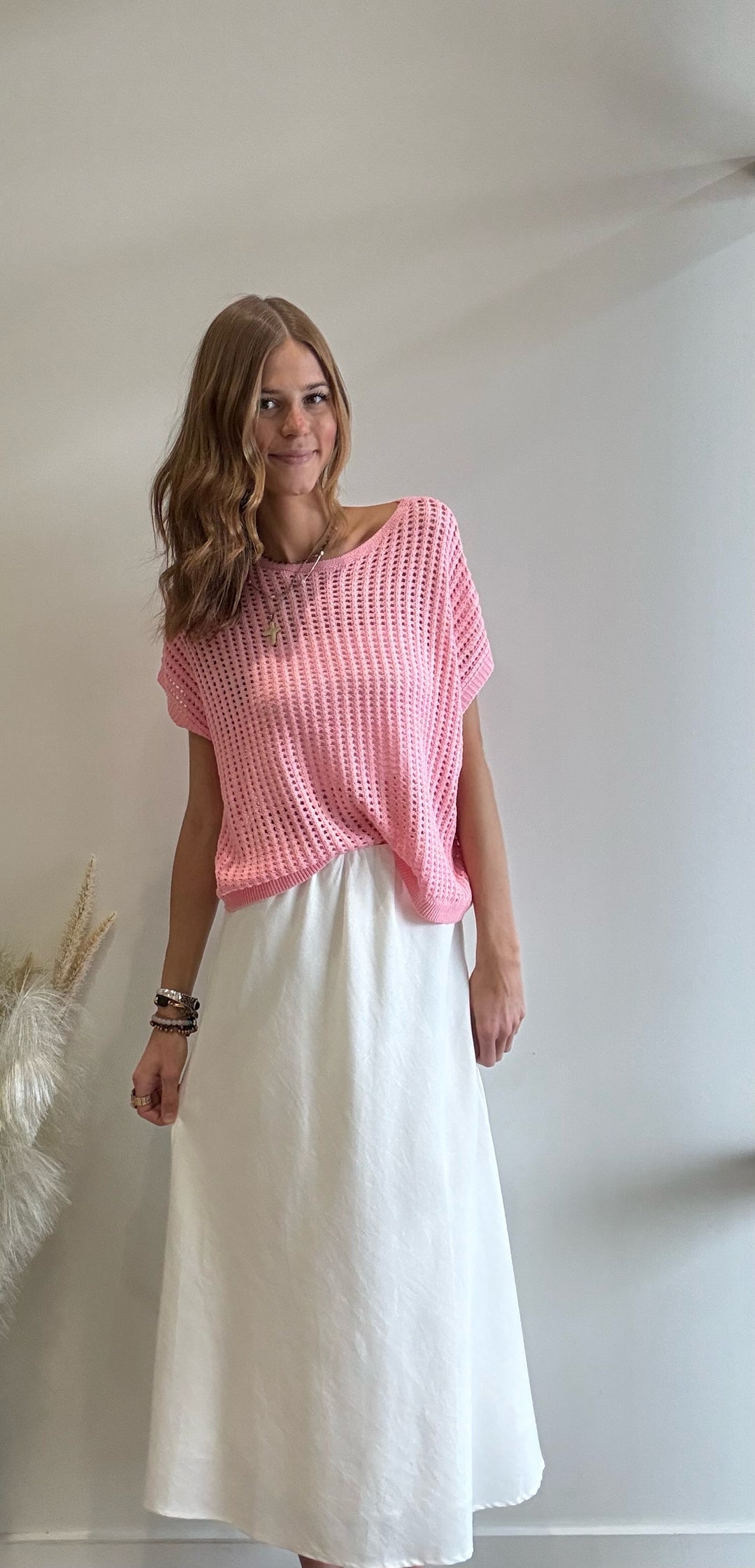 Vallery Crochet Knit Sheer Hollow Sweater