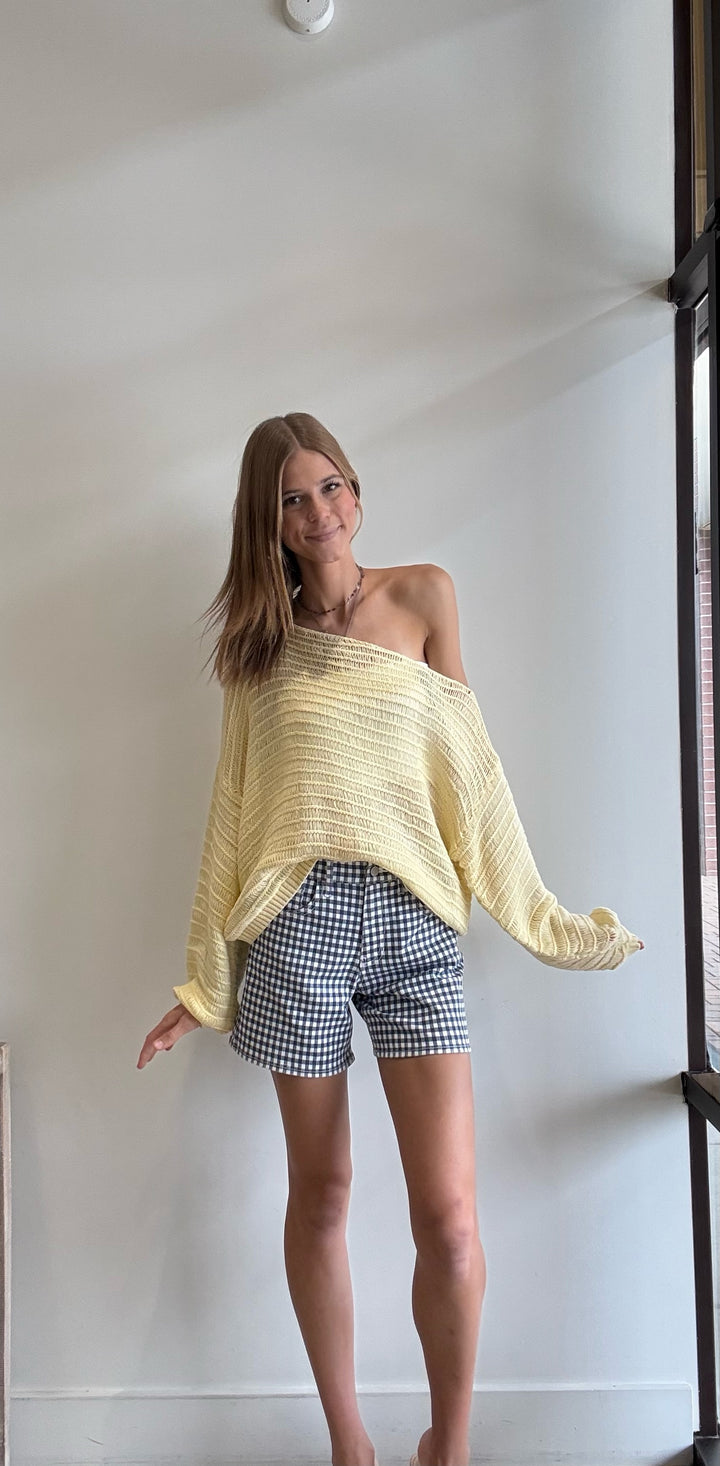 Ariel Gingham Print Long Short