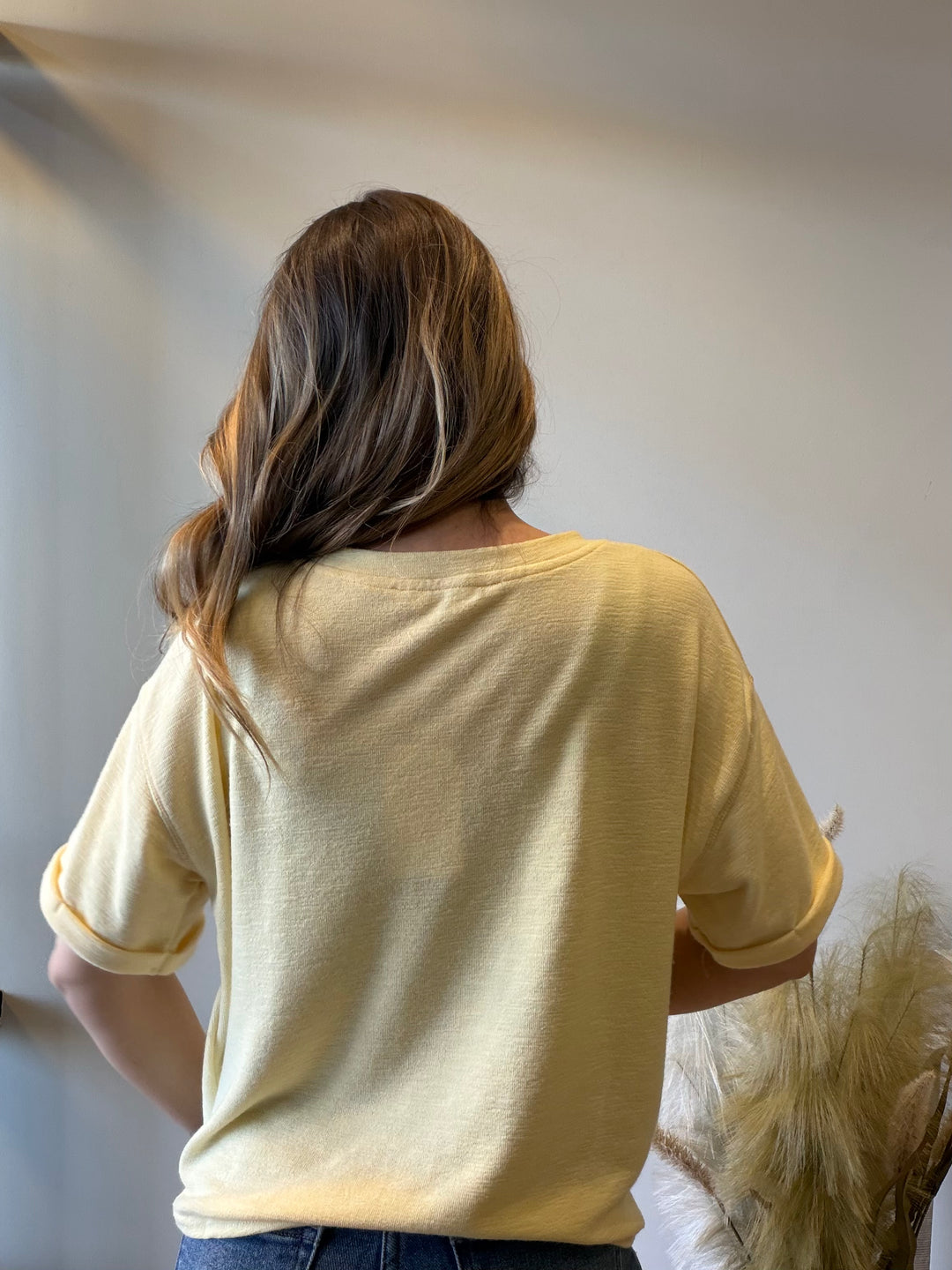 Lyla Rolled Hem Knit Sweater Top