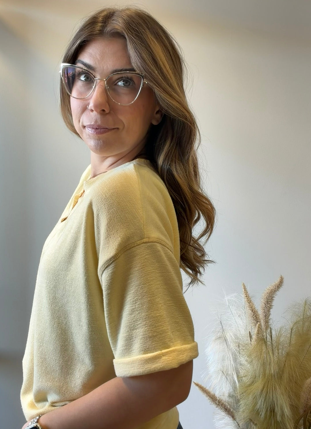 Lyla Rolled Hem Knit Sweater Top