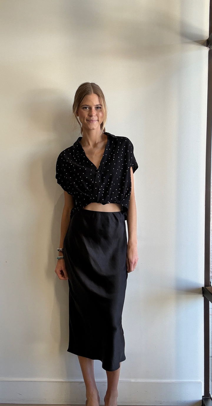 Eliza Cross Over Polka Dot Top