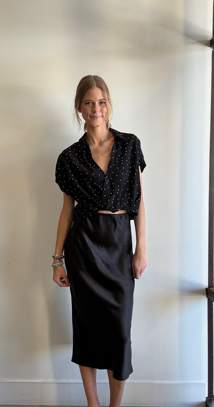 Eliza Cross Over Polka Dot Top