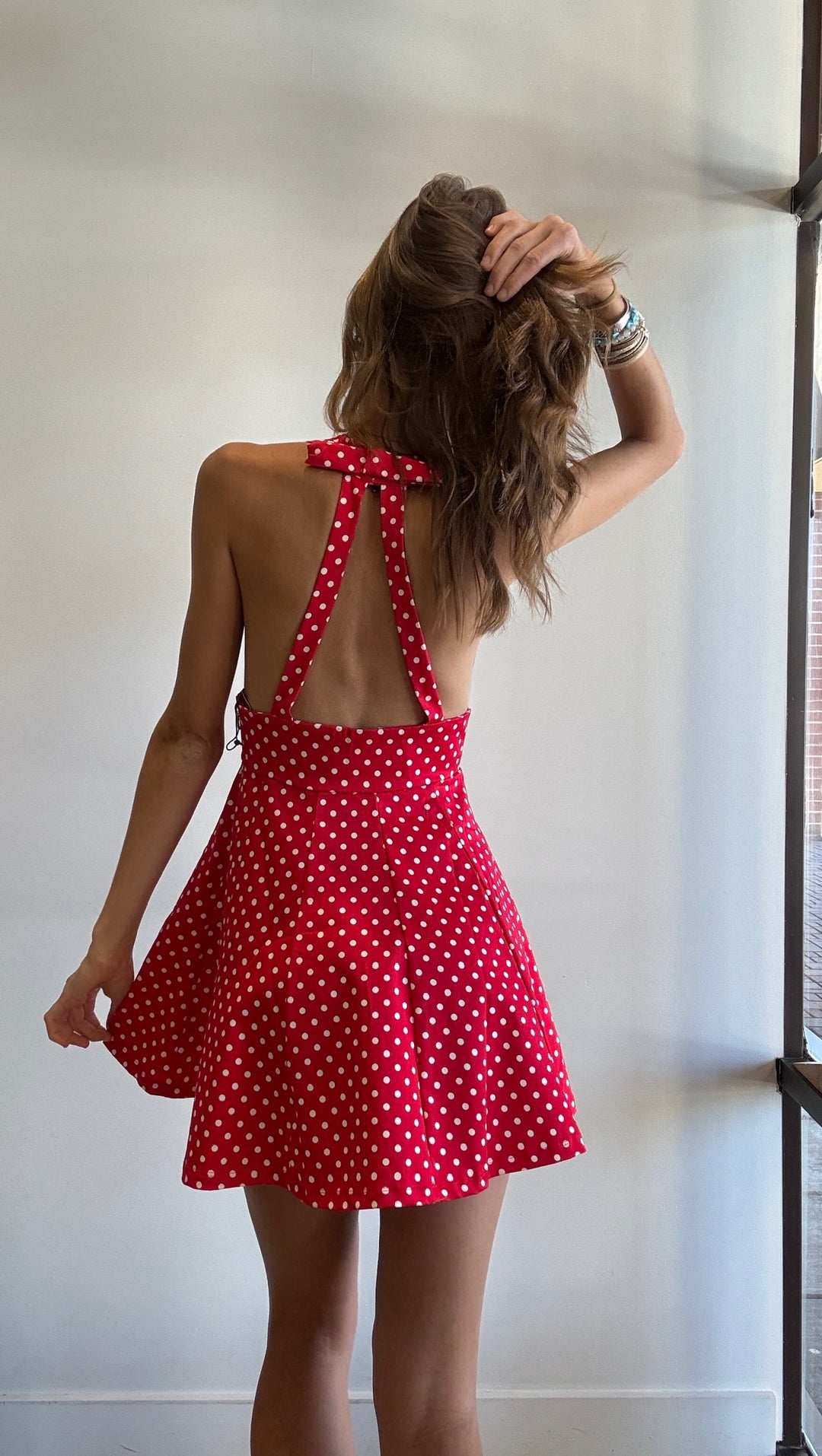 Reyna Halter Polka Dot Mini Dress