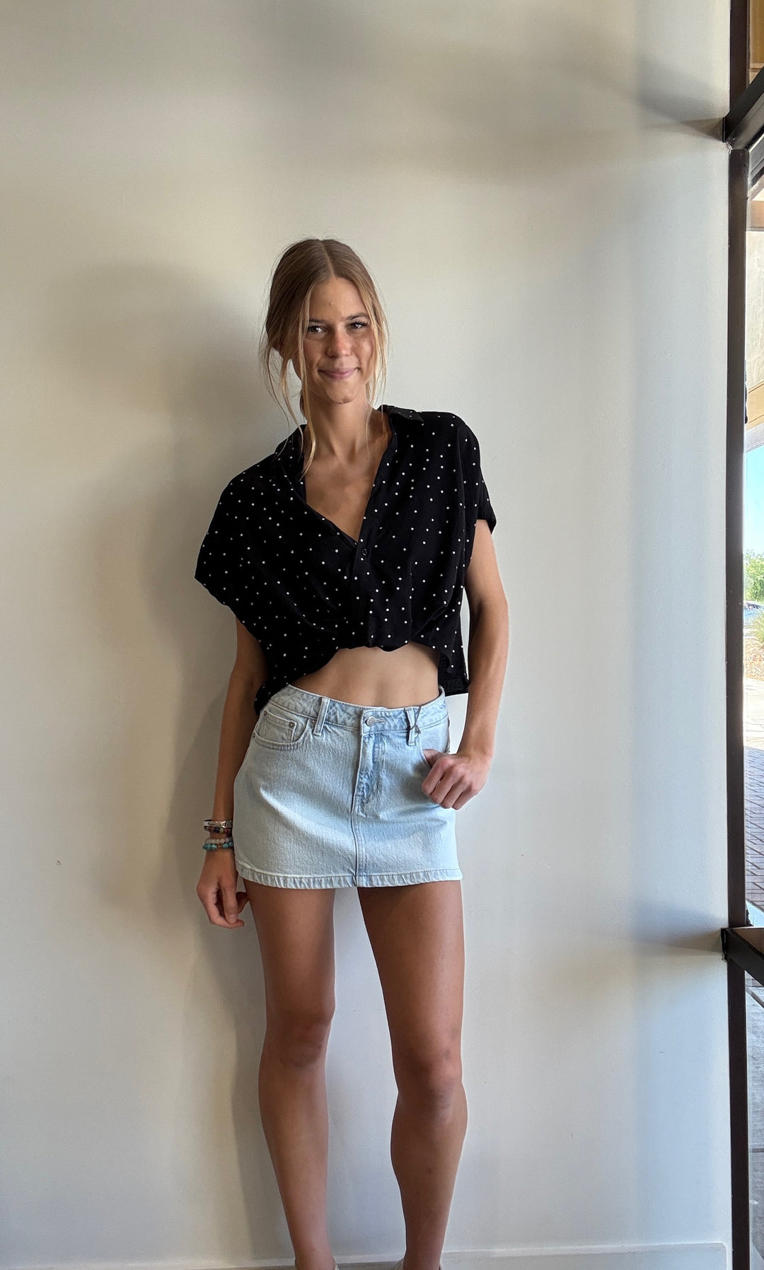 Eliza Cross Over Polka Dot Top