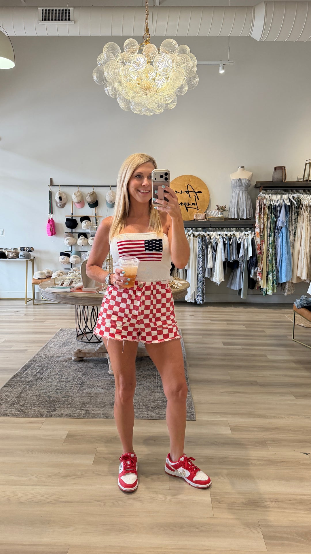 Lovin America Flag Crop Knit Top