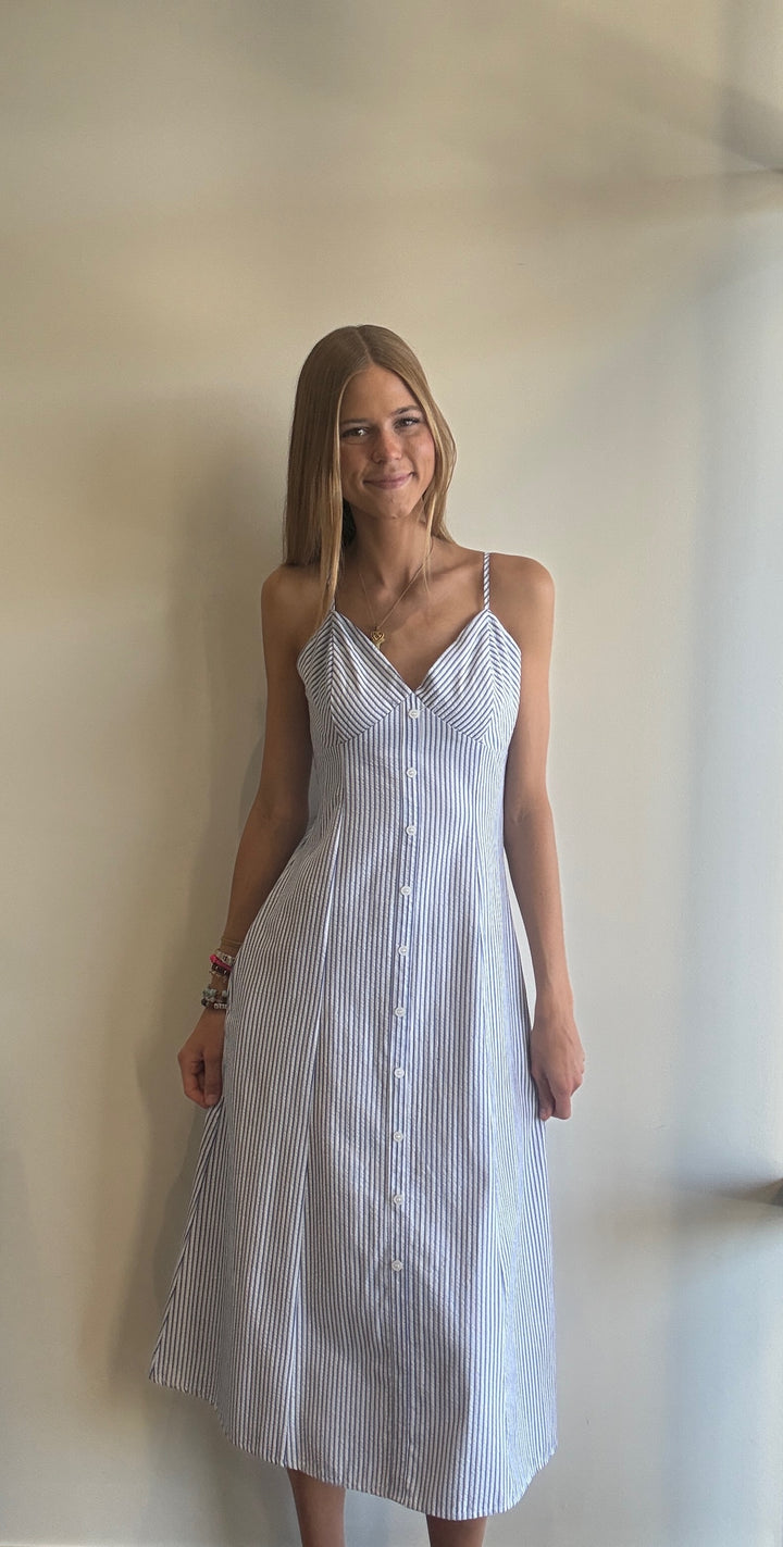 Libby Stripe Button Front Maxi Dress