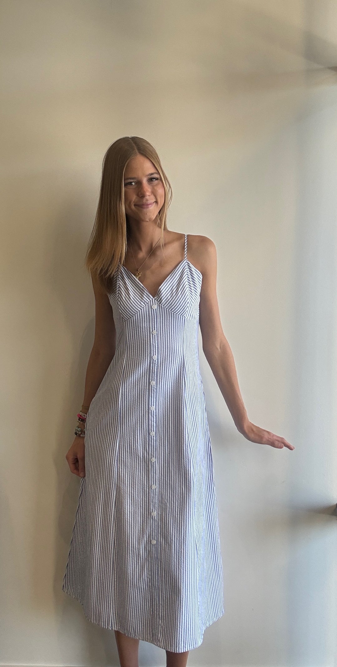 Libby Stripe Button Front Maxi Dress