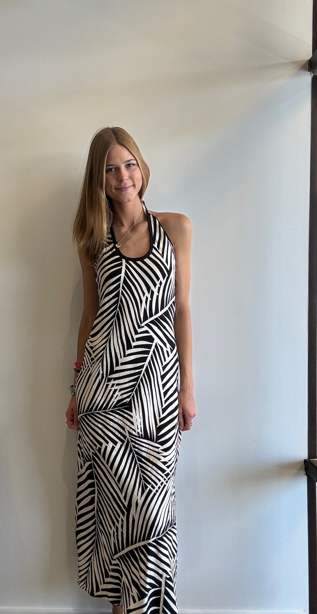 Asher Printed Halter Maxi Dress