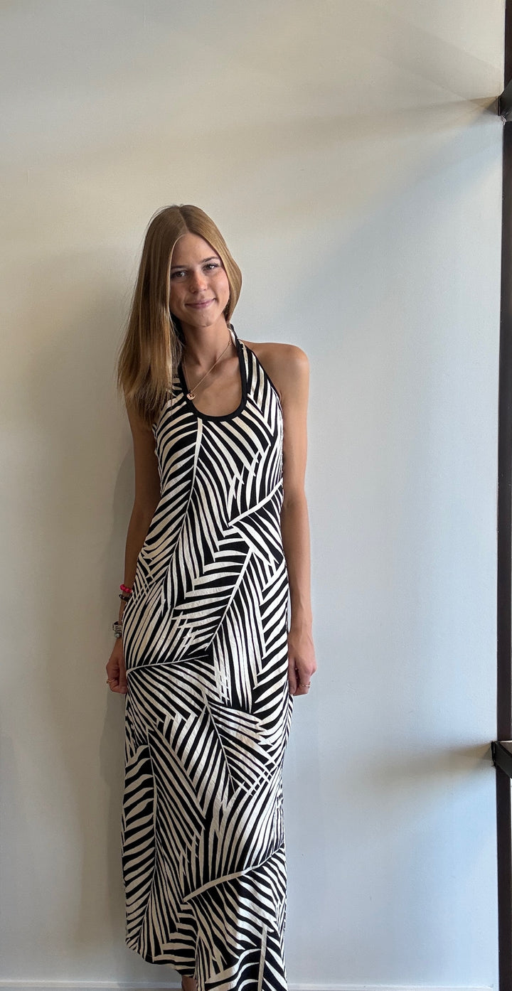 Asher Printed Halter Maxi Dress