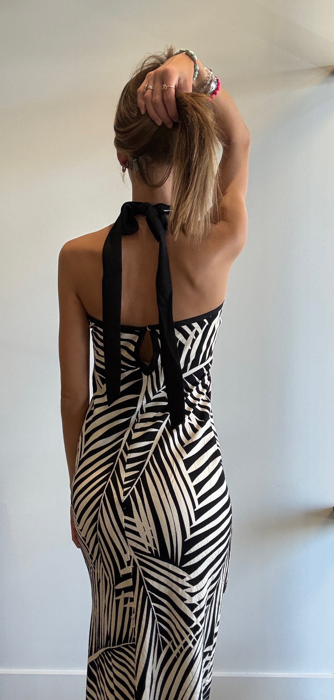 Asher Printed Halter Maxi Dress