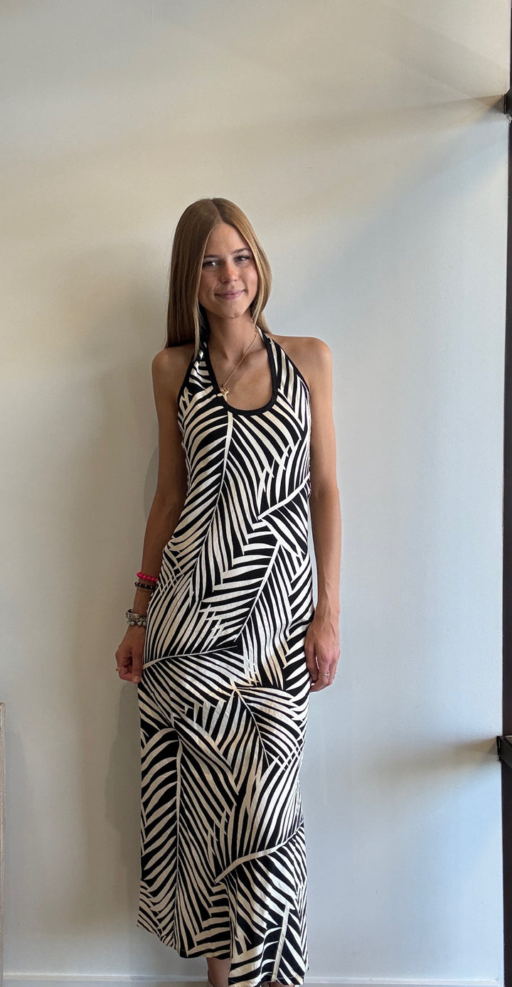 Asher Printed Halter Maxi Dress