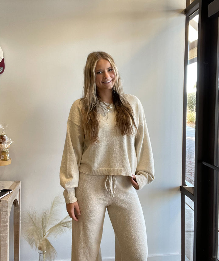 Bradie Elevated Popcorn Sweater Pant Lounge Set