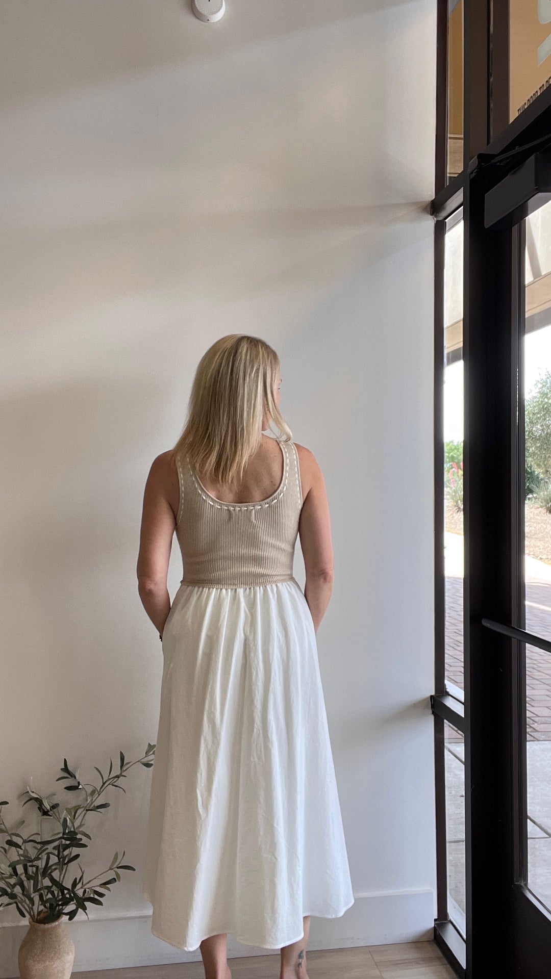 Summer Ribbed Tank Cotton Skirt Combo Dress