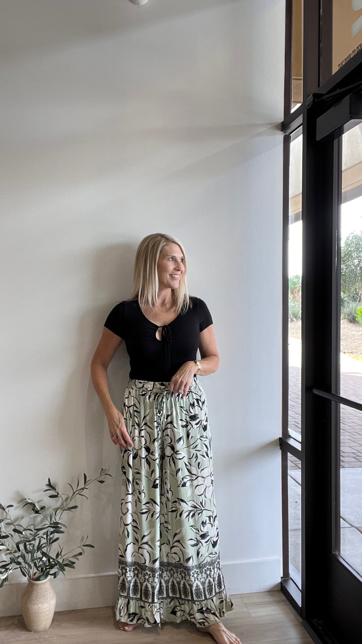 Anali Boho Pant with Lace Insert