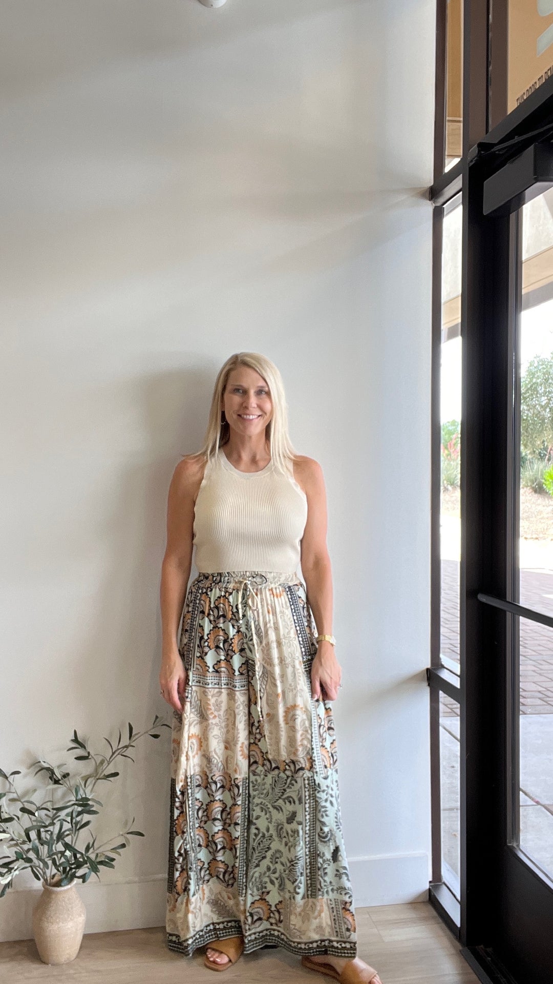 Anali Boho Pant with Lace Insert