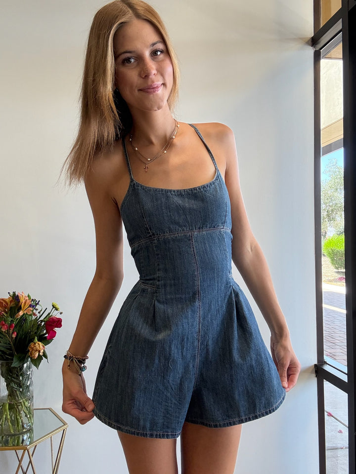 Marli Strappy Back Denim Romper