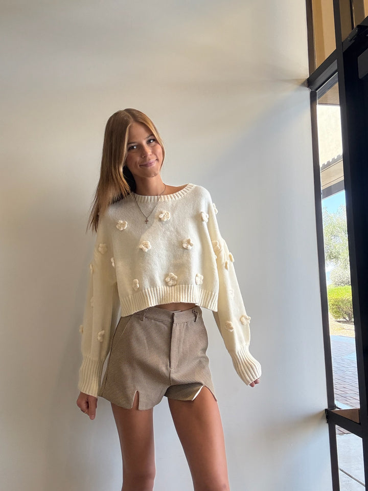 Cari Flower Power Crop Sweater