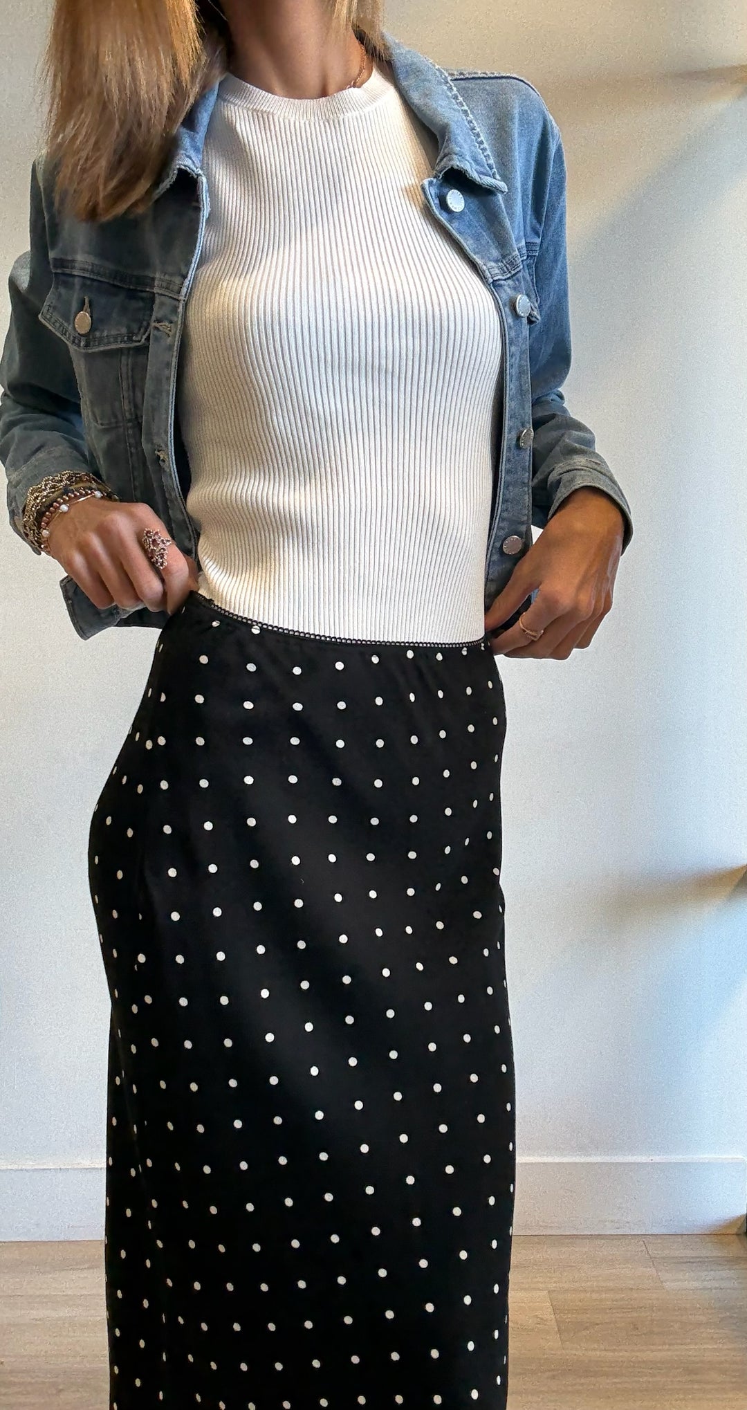 Adelyn Polka Dot Maxi Skirt