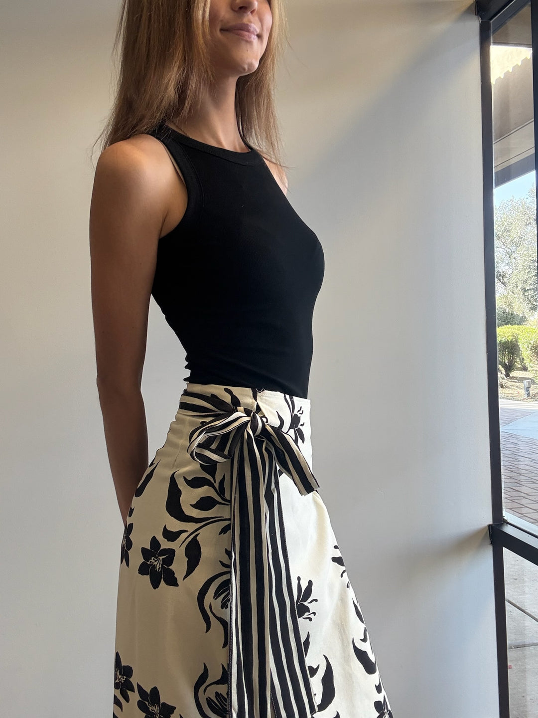 Kayde Floral Linen Wrap Skirt