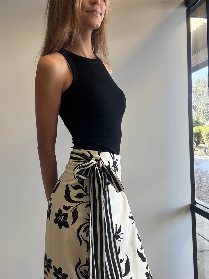 Kayde Floral Linen Wrap Skirt