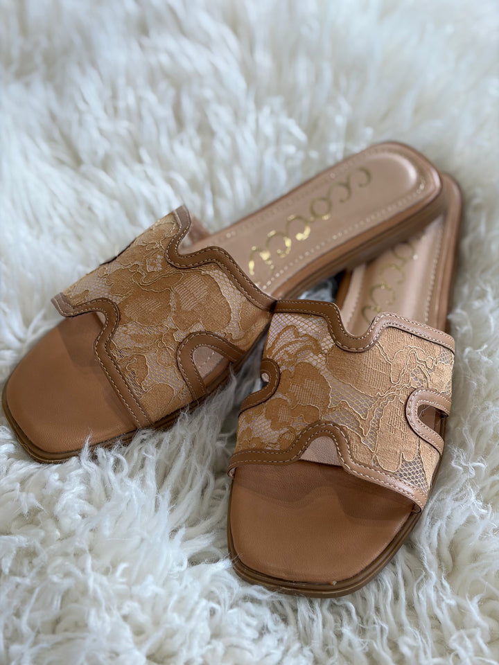 The Sadie Lace Mesh Slip On Sandle